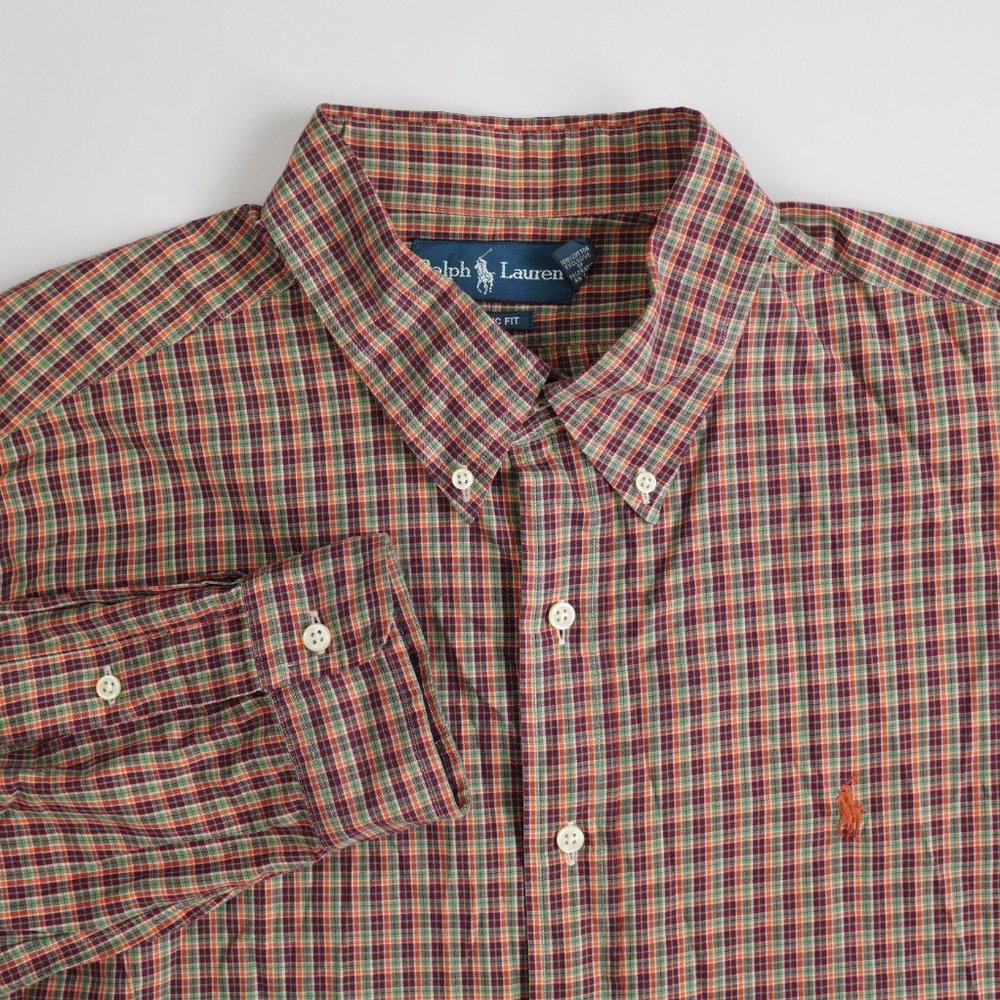 Ralph Lauren Classic Fit Shirt Long Sleeve Tartan Plaid Multicolor Mens Size XXL